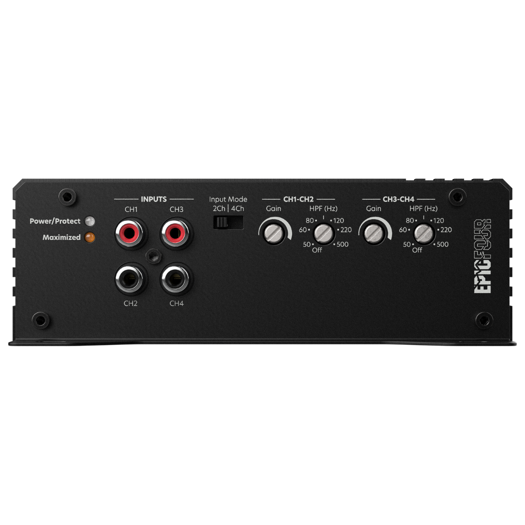 AudioControl EPICFOUR | 4-Kanaals Versterker | 4 x 100/200 Watt RMS @ 4/2 Ω | 2 x 400 Watt RMS @ 4Ω gebrugd