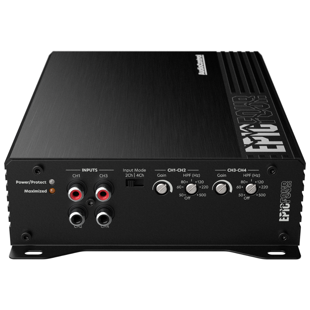 AudioControl EPICFOUR | 4-Kanaals Versterker | 4 x 100/200 Watt RMS @ 4/2 Ω | 2 x 400 Watt RMS @ 4Ω gebrugd