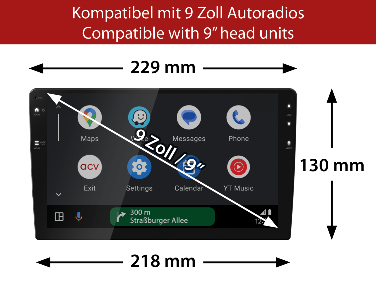 ACV 381190-92-1 | Inbouwframe | Mercedes | 9"
